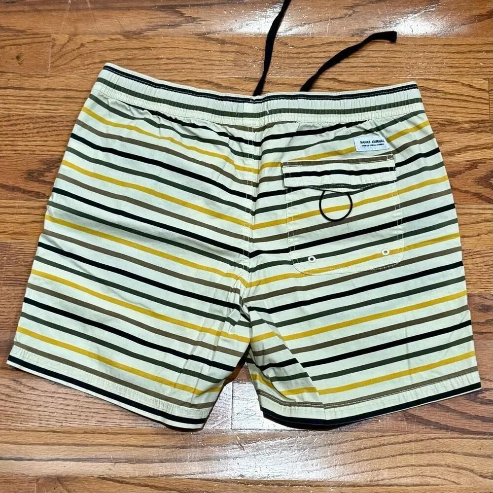 Banks Journal striped Swim Trunks. Size 34.
